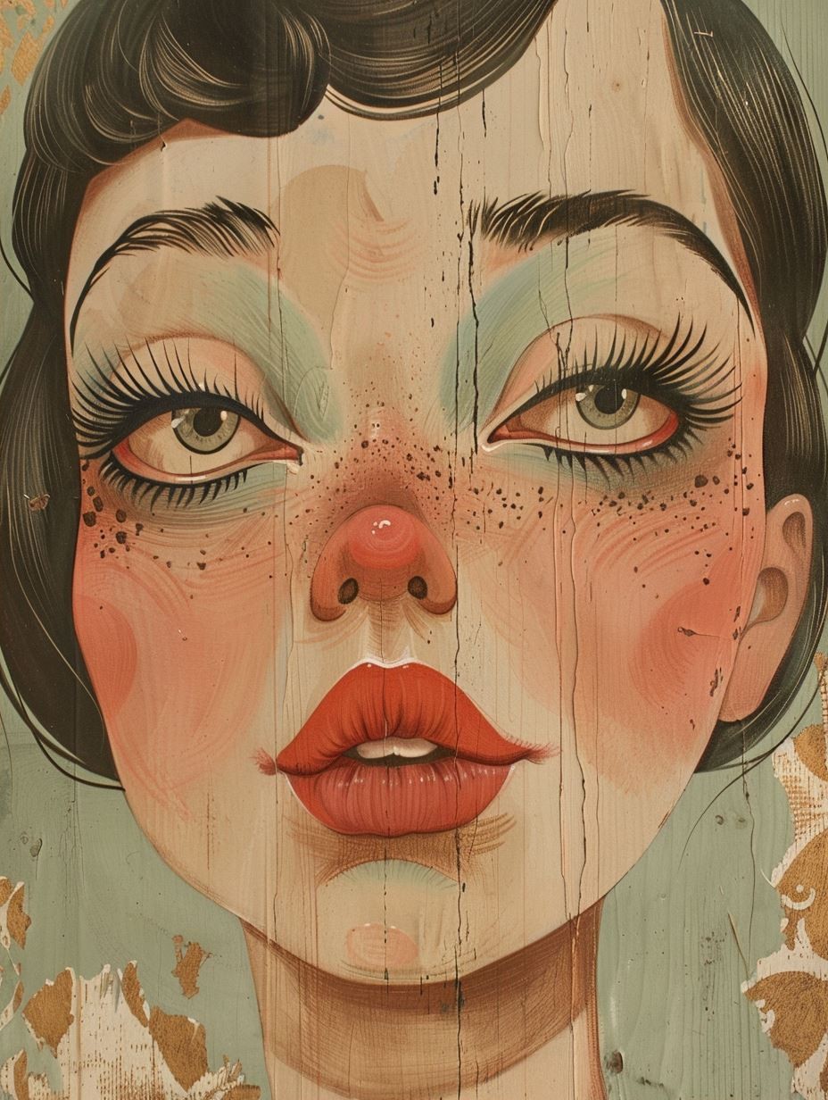 Vintage Floral Portraits on Wood - Image 2