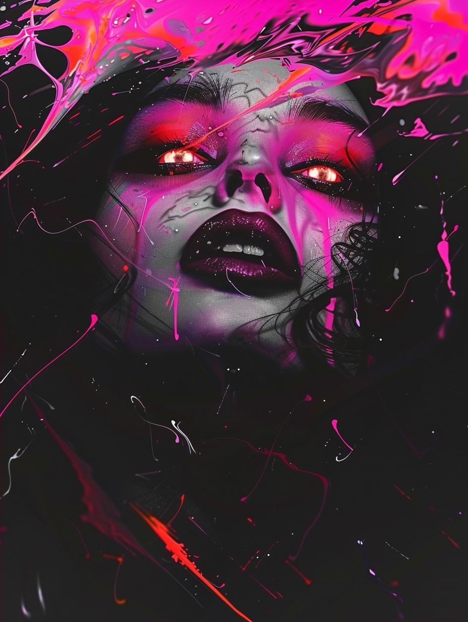 Neon Chaos Cybernetic Portrait - Image 2