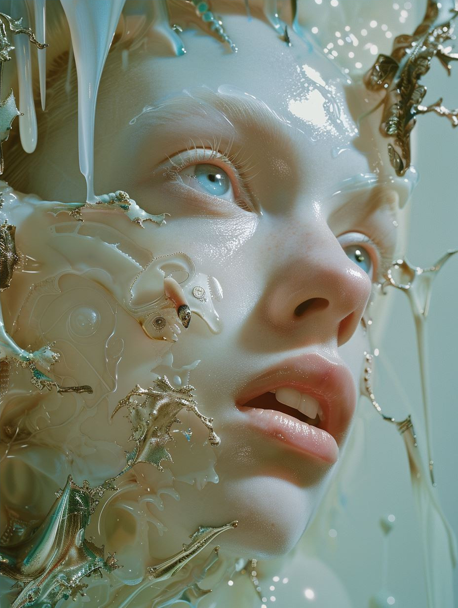 Gilded Porcelain Ethereal Visage - Image 4
