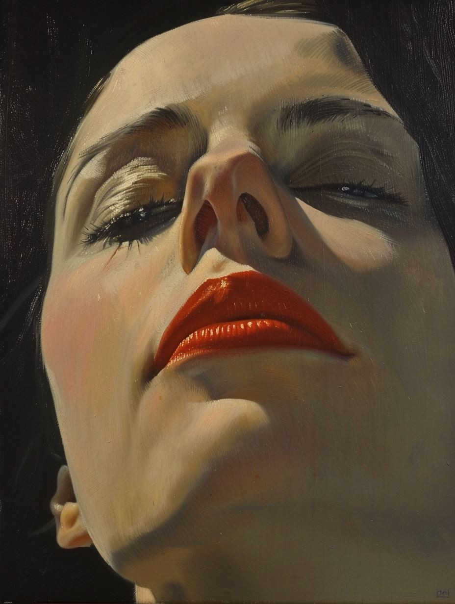 Crimson Lips in Deep Shadow - Image 1