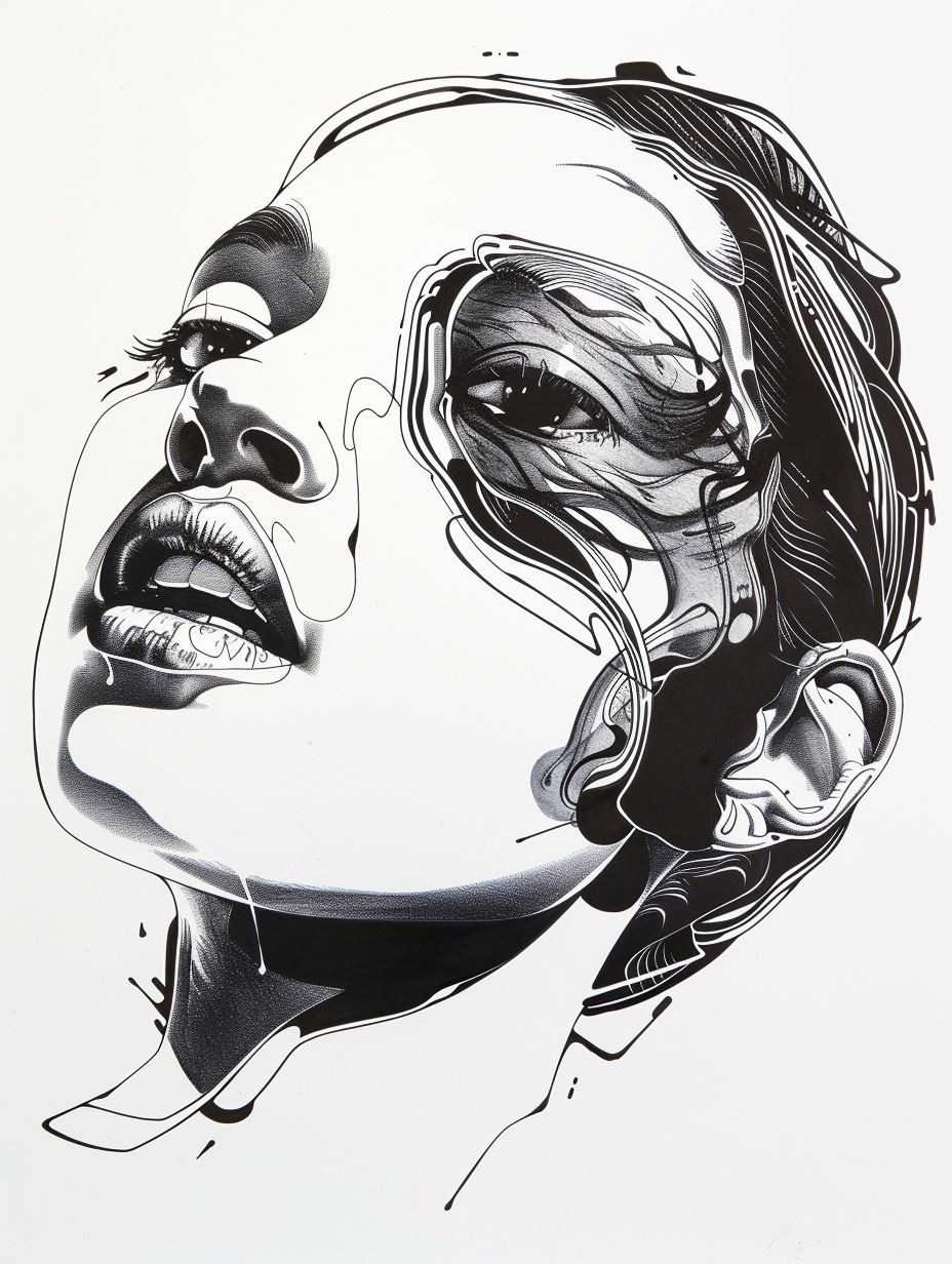 Surreal Ink Portrait of Fluidity - Image 4