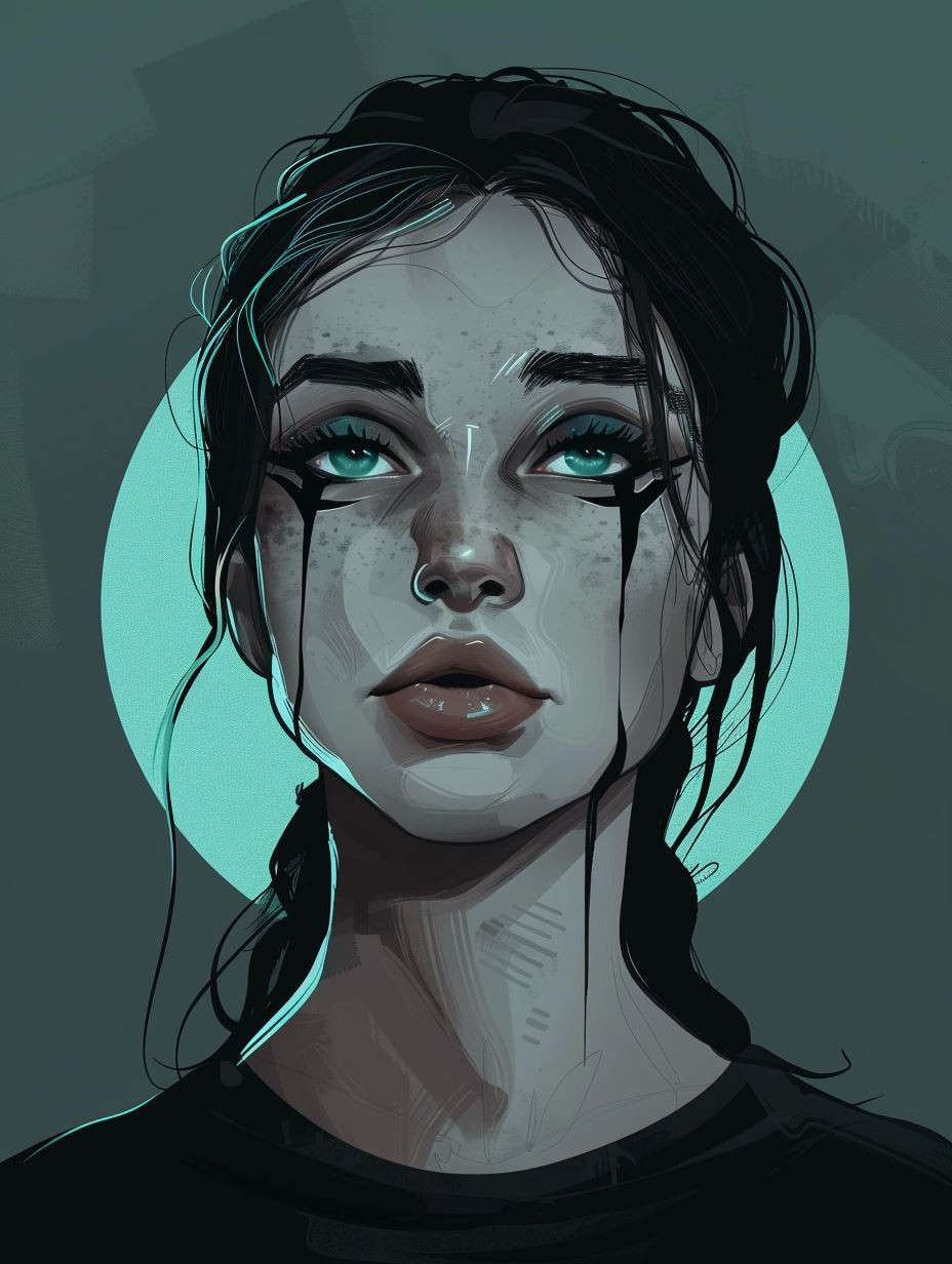 Cyan Dream Portrait - Image 3