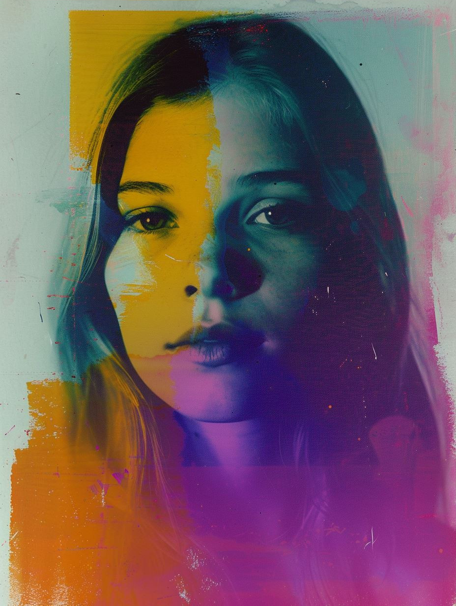 Neon Prism Portrait Distortion - Image 3