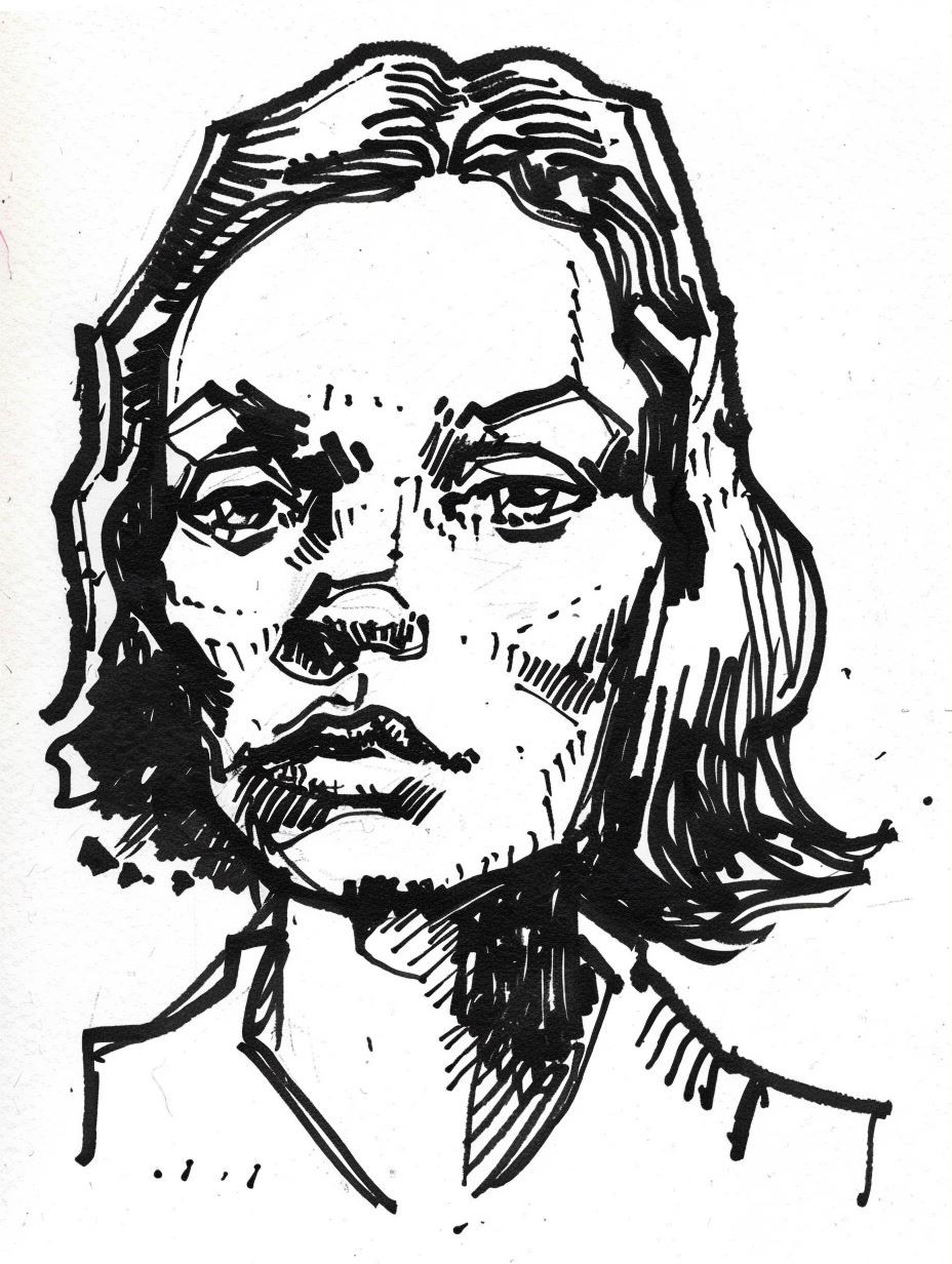 Ink Noir Portrait of Solitude - Image 3