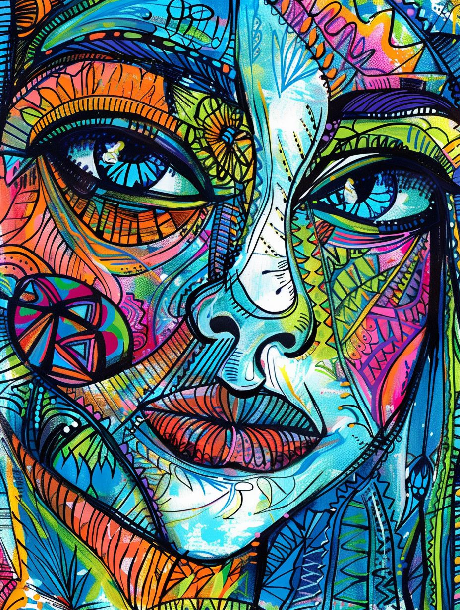 Prismatic Psychedelic Portrait Study - Image 3