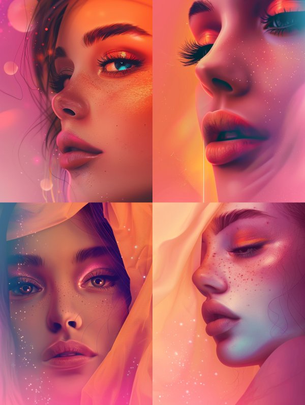 Neon Dreams: Ethereal Beauty Portraits