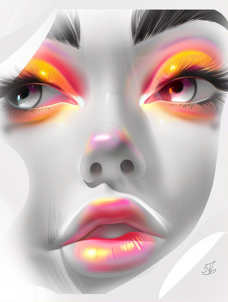 Neon Dreams: Digital Portrait Studies - Image 1