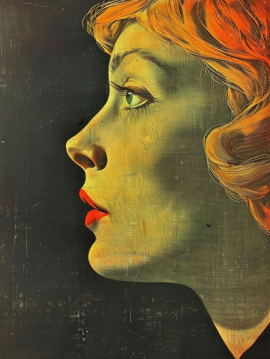 Vintage Noir Pulp Portrait - Image 4