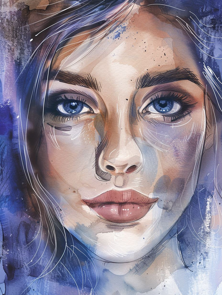 Azure Visions: Four Faces of Blue - Image 1