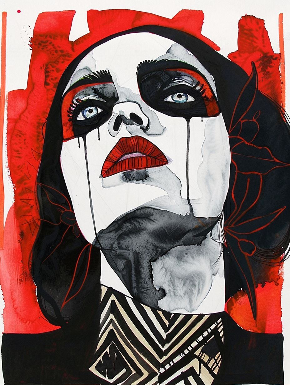 Dramatic Gothic Ink Portrait