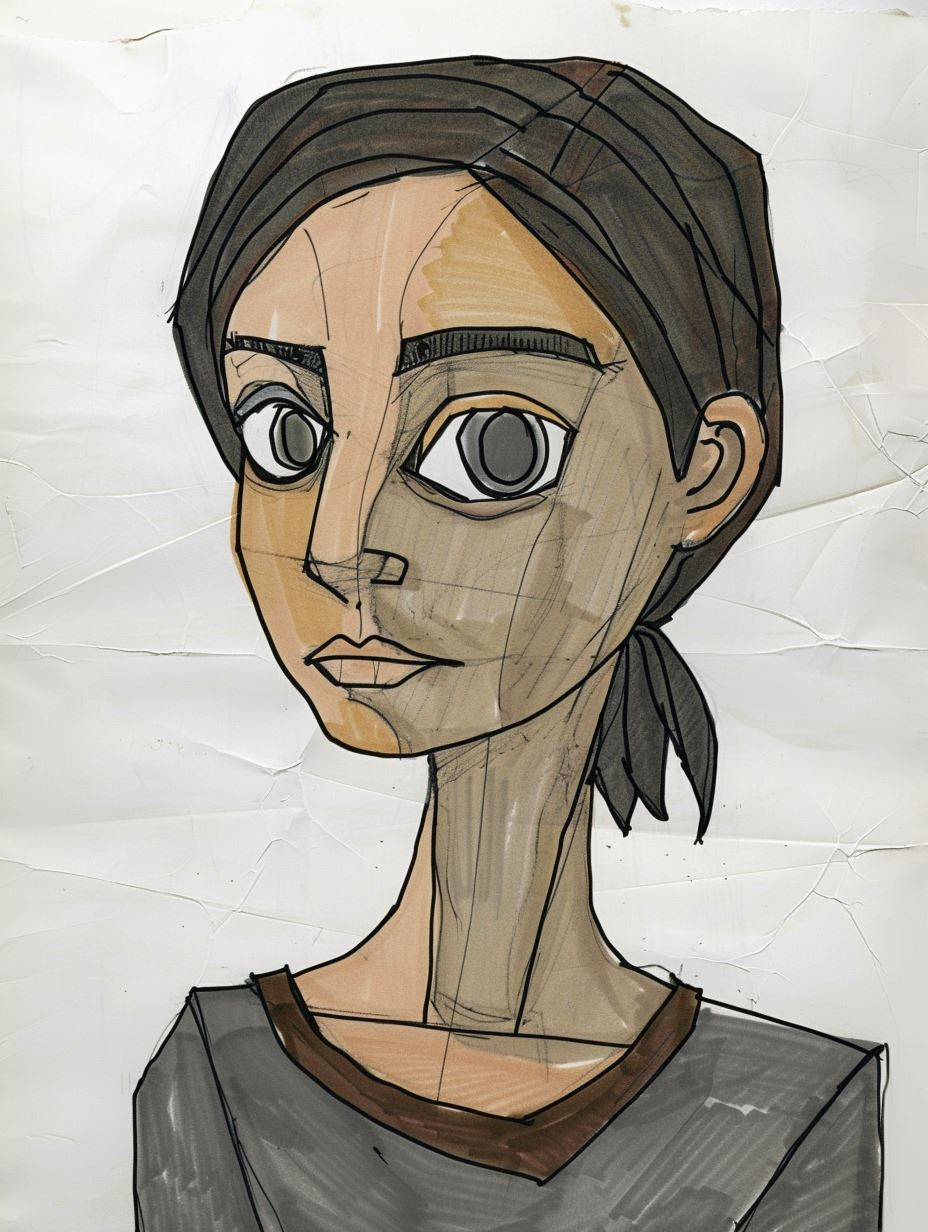 Crimson Gaze Sketch - Image 4