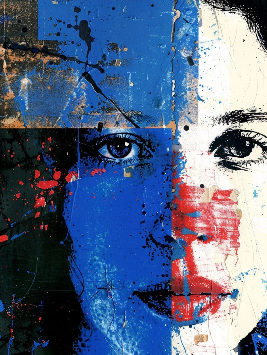 Abstract Fragmented Azure Portrait - Image 4