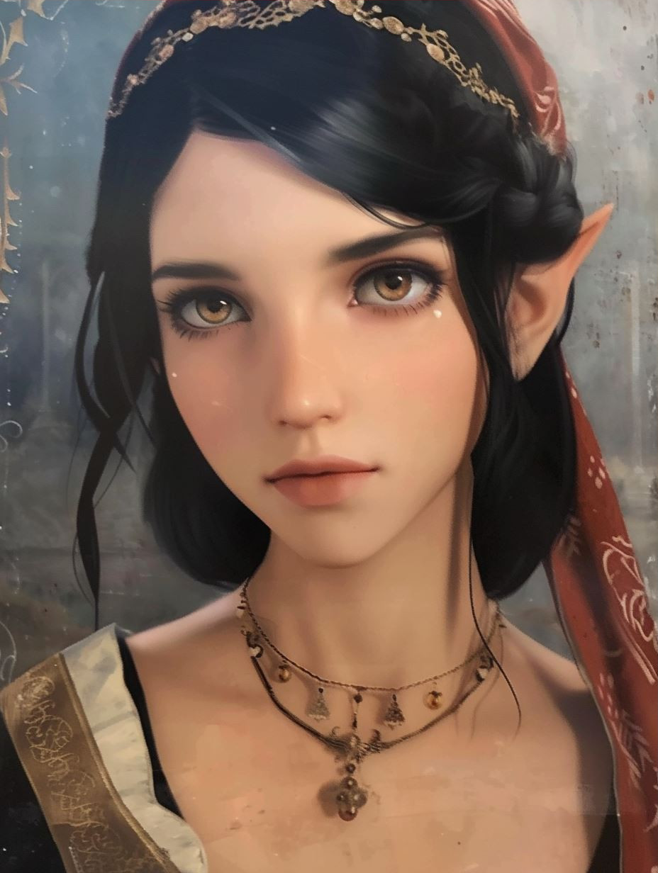 Crimson Gaze Ethereal Portrait - Image 3