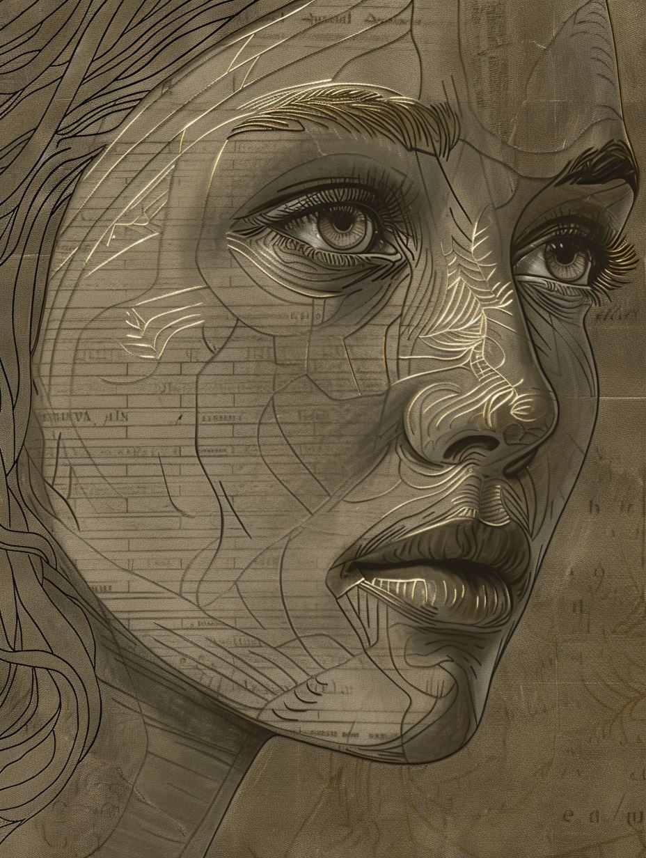 Intricate Lines and Ethereal Faces - Image 3