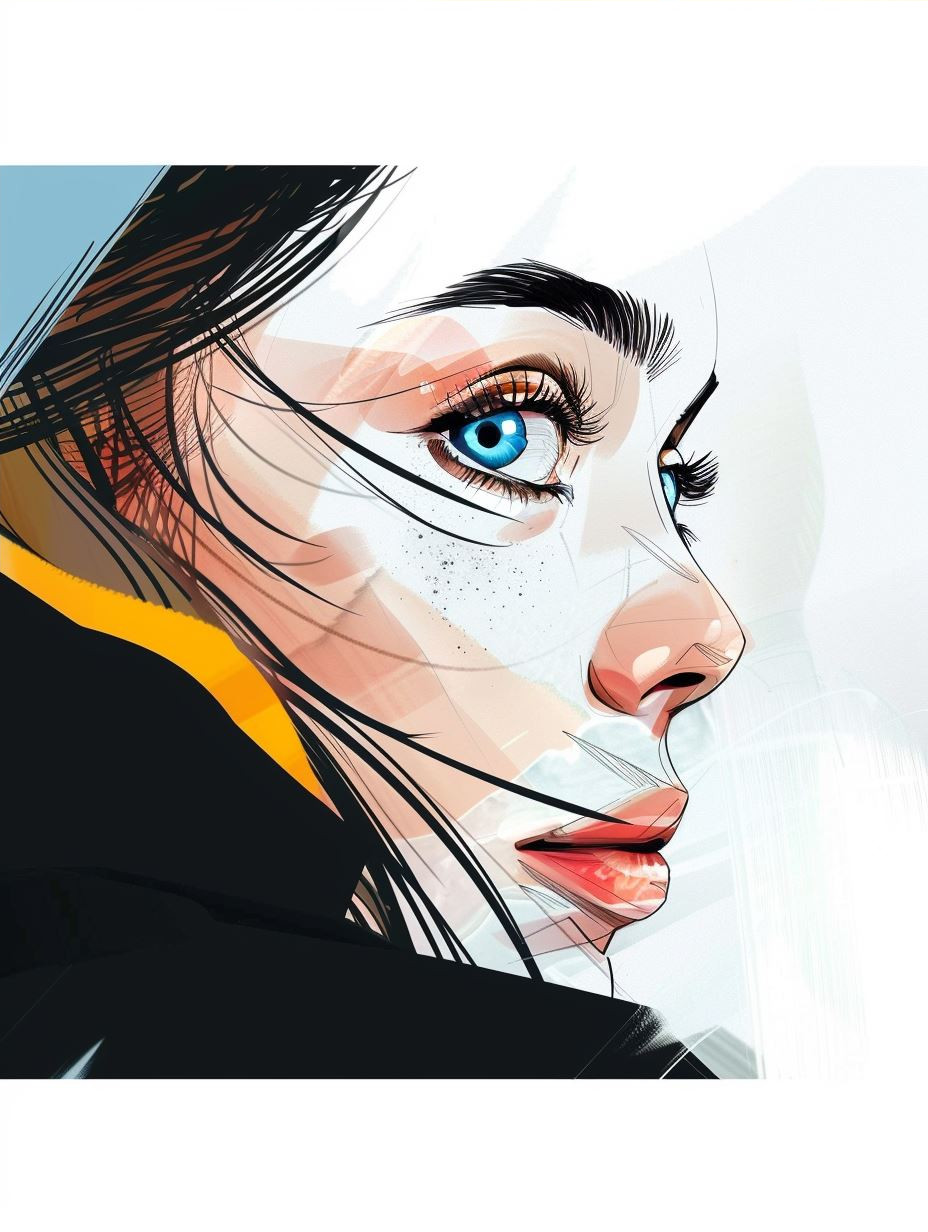Golden Gaze Digital Portrait - Image 4