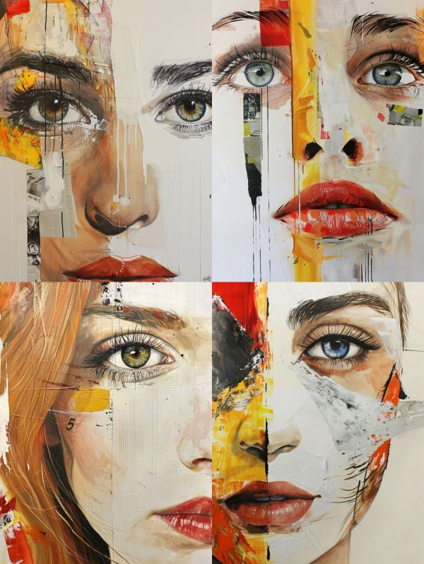 Fragmented Visions: Abstract Portrait Series