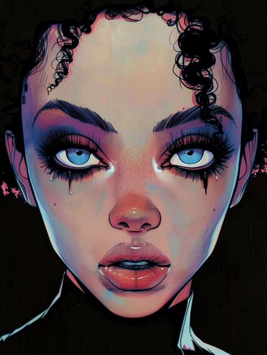 Neon Noir Cyberpunk Portrait - Image 3