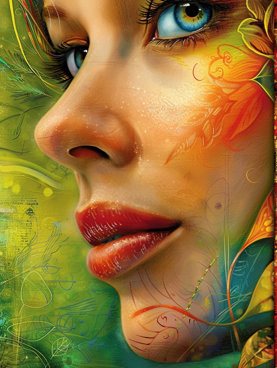 Ethereal Flora Portrait Collage - Image 1