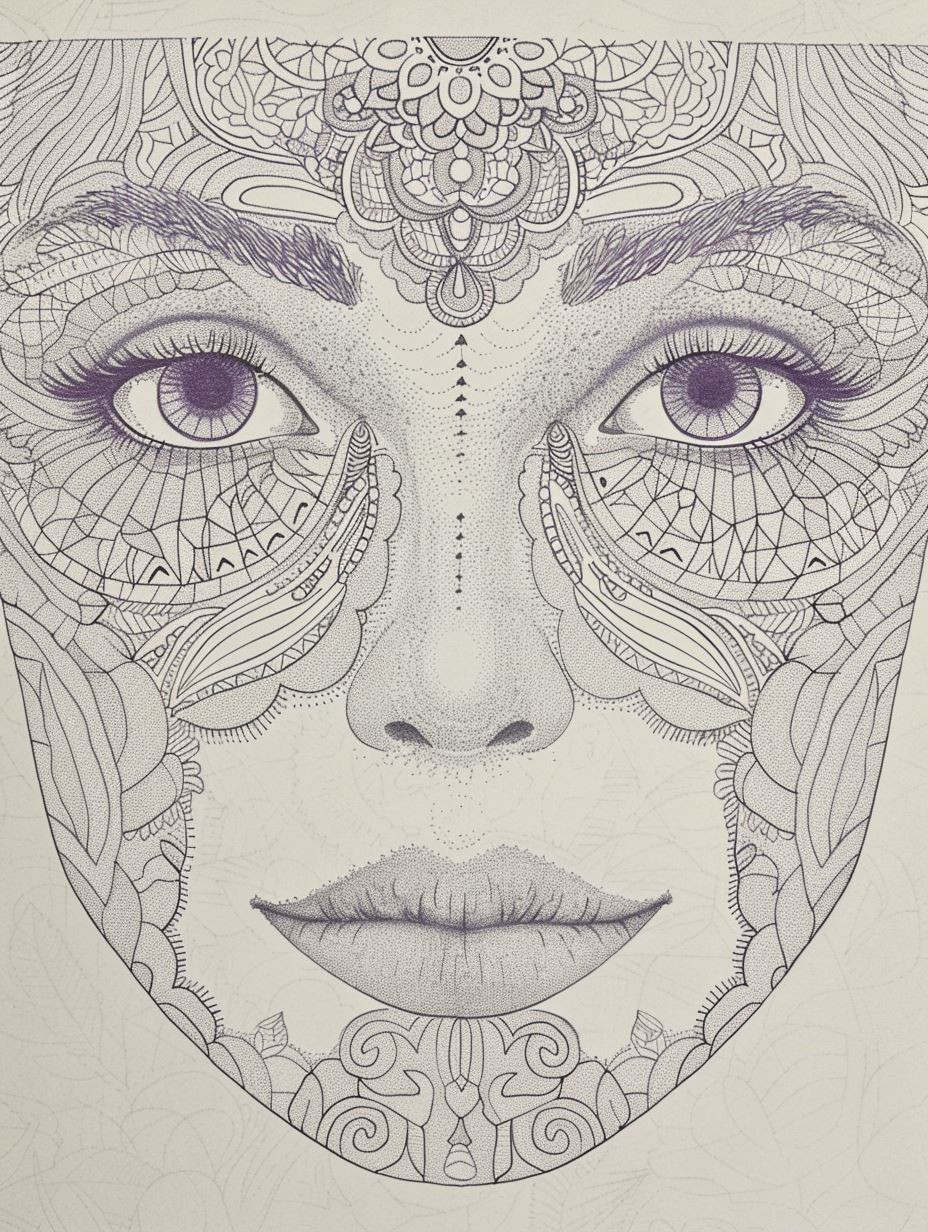 Mystic Ink Mandala Portrait - Image 1