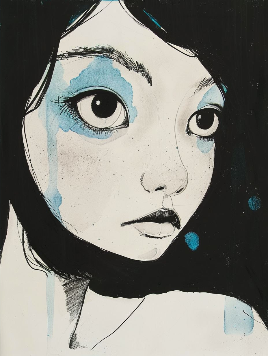Melancholy Gazes in Ink - Image 2