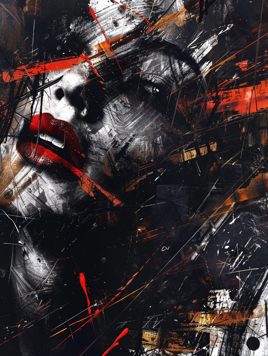 Dark Abstract Crimson Portraits - Image 4