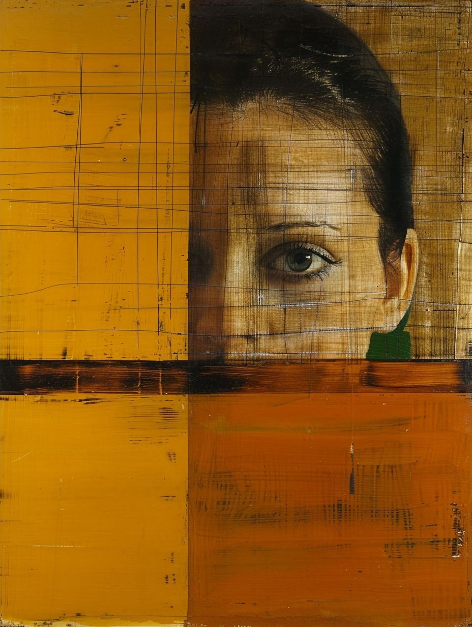 Fragmented Gaze in Ochre - Image 4