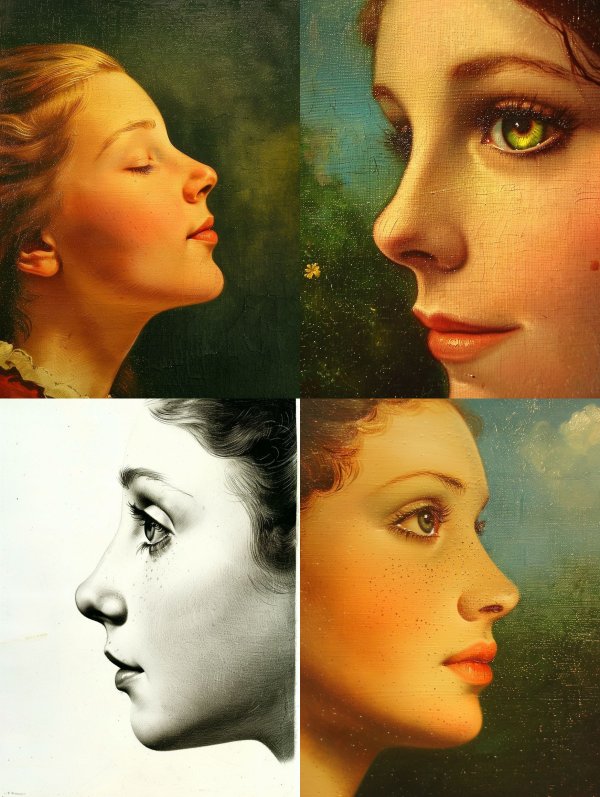 Timeless Gazes: A Study of Feminine Profiles