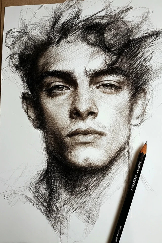Shadows and Soul: Charcoal Art Studies - Image 1