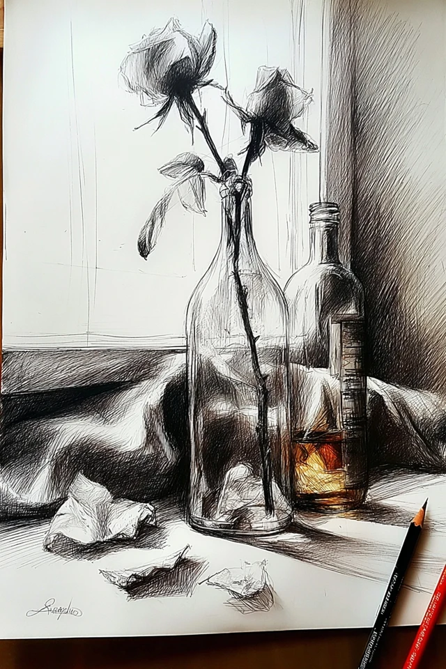 Shadows and Soul: Charcoal Art Studies - Image 3