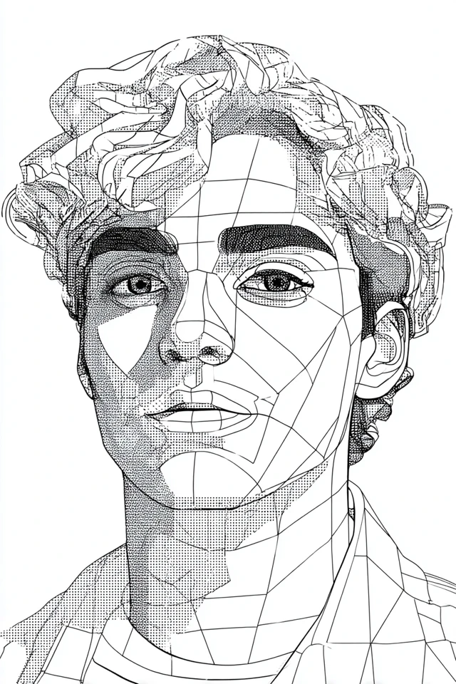 Geometric Ink Portrait - Image 1