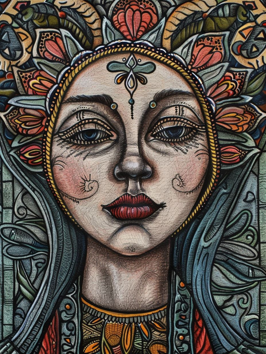 Mystic Folk Art Portrait - Image 2