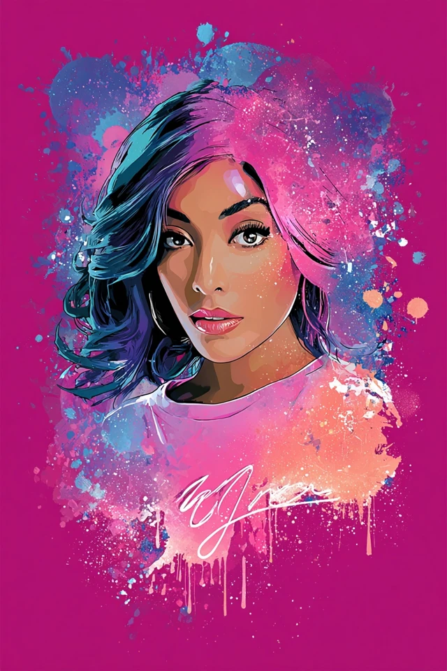 Neon Splash Portrait - Image 1
