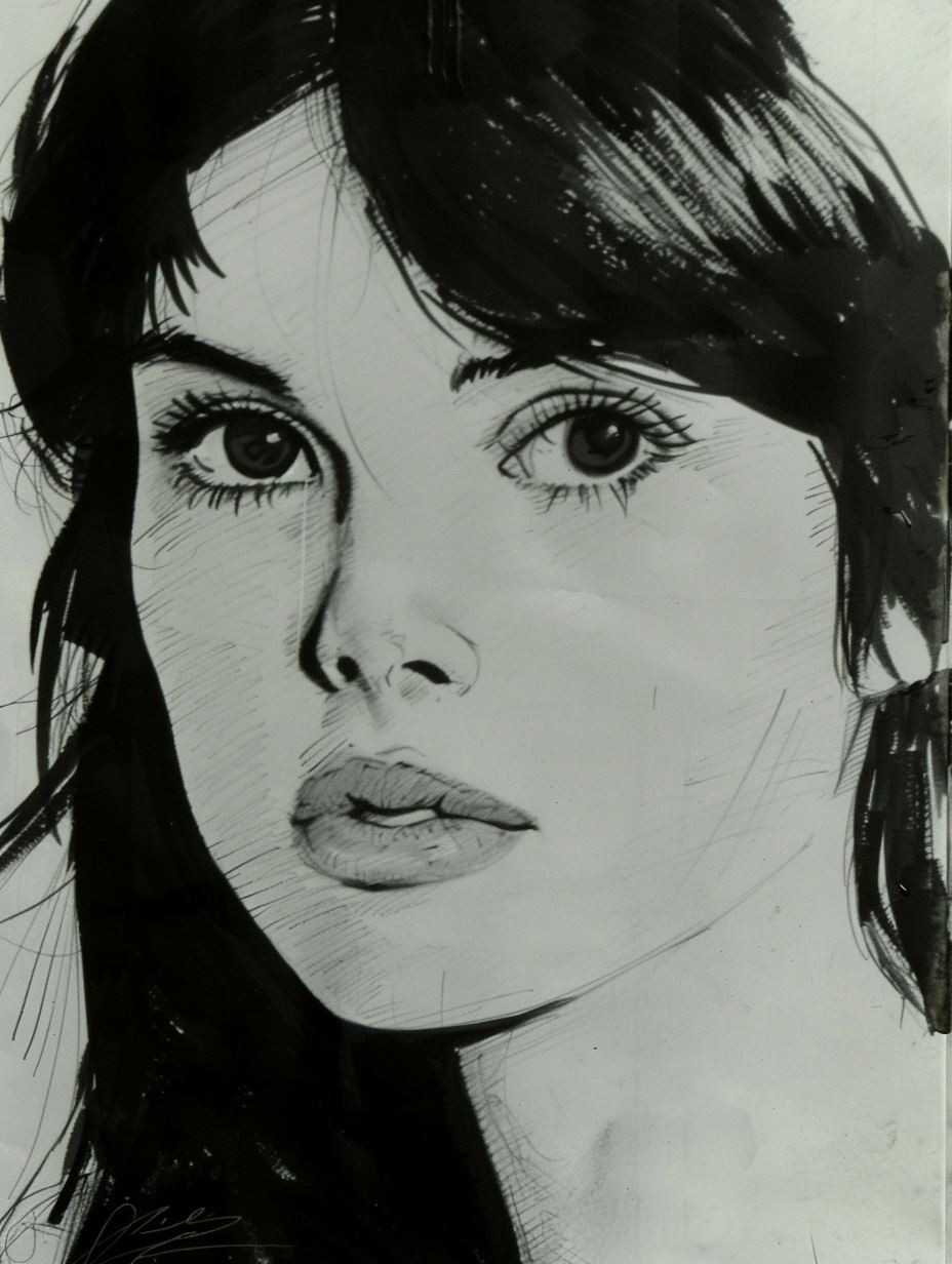 Contrast of Ink and Oil Portraits - Image 3