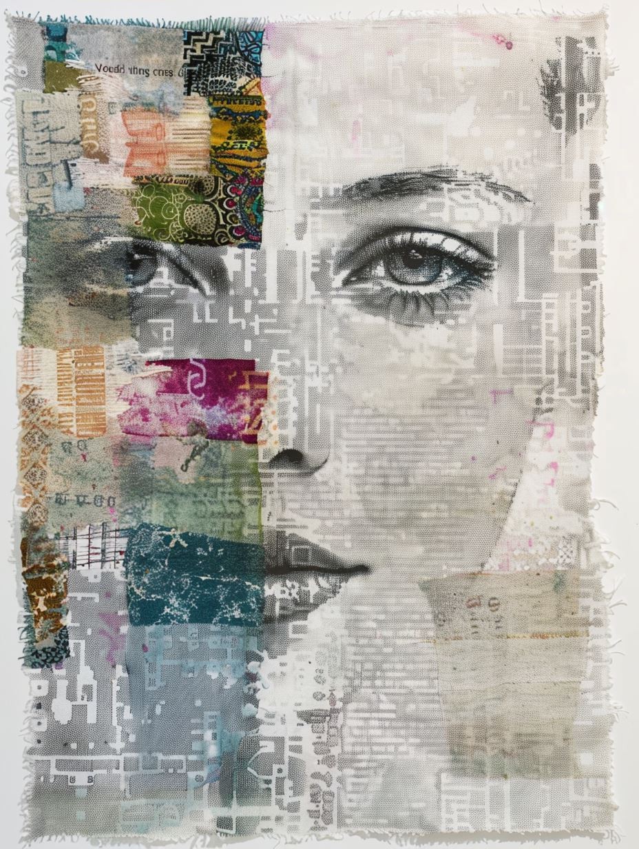 Fragmented Soul Mixed Media Portrait - Image 3