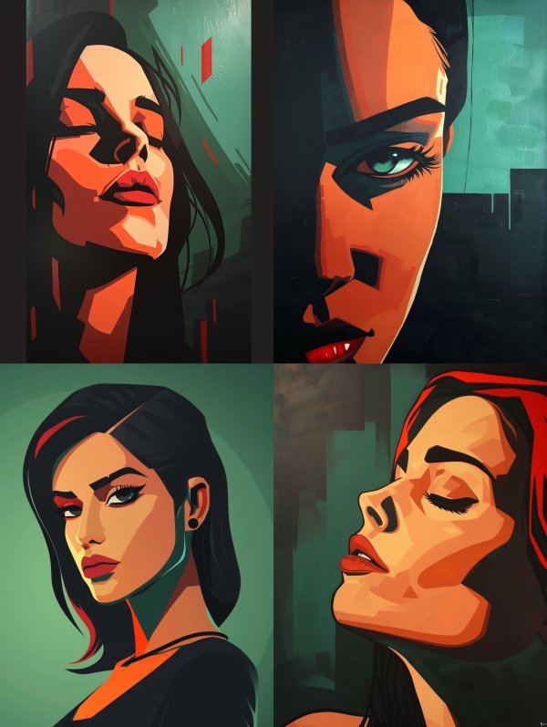 Moody Cinematic Vector Portraits