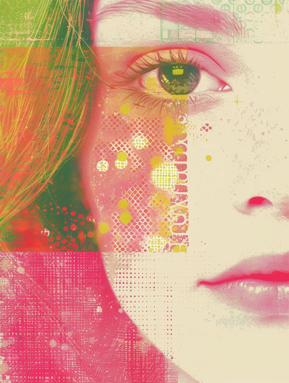 Abstract Neon Portrait Collage - Image 2