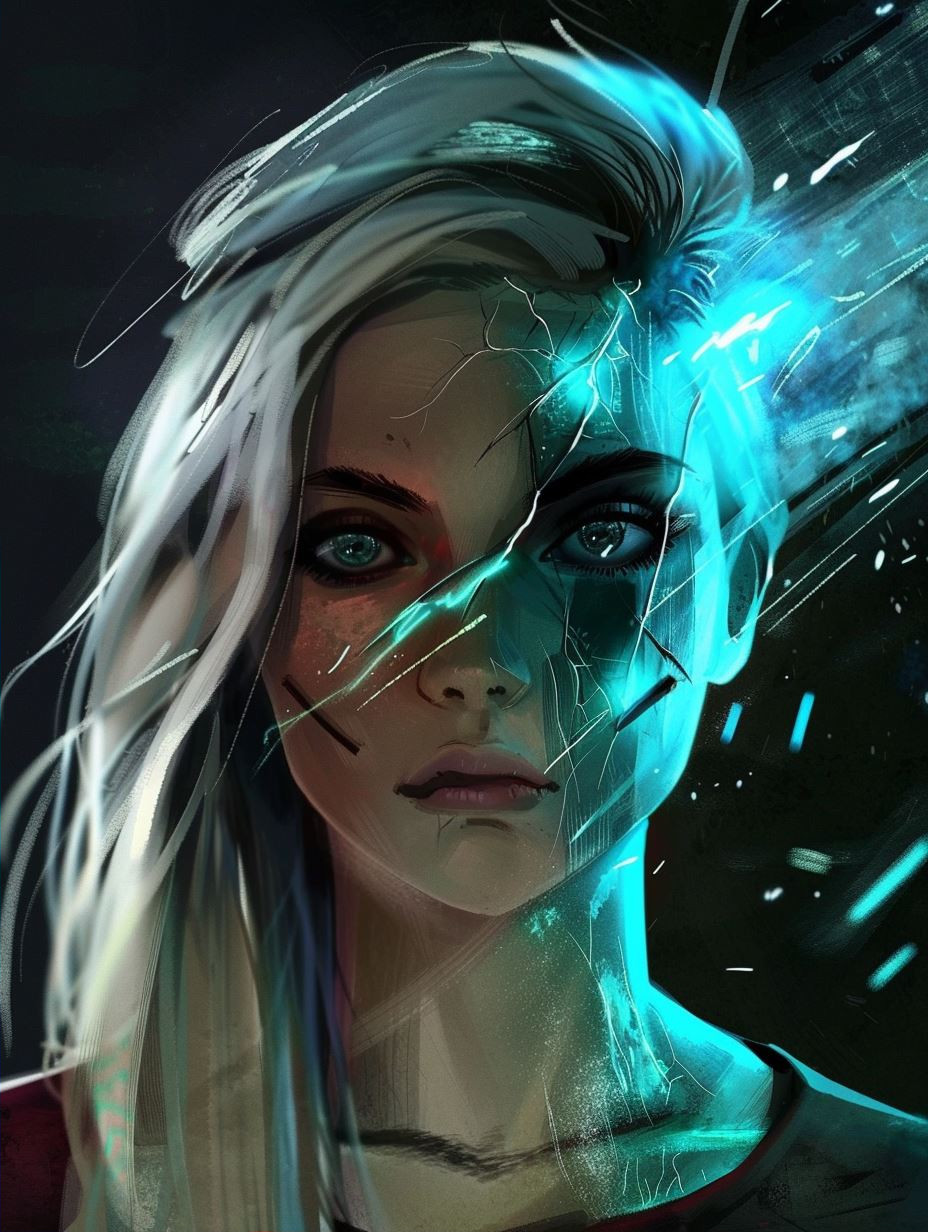 Cybernetic Gaze in Neon Shadow - Image 2