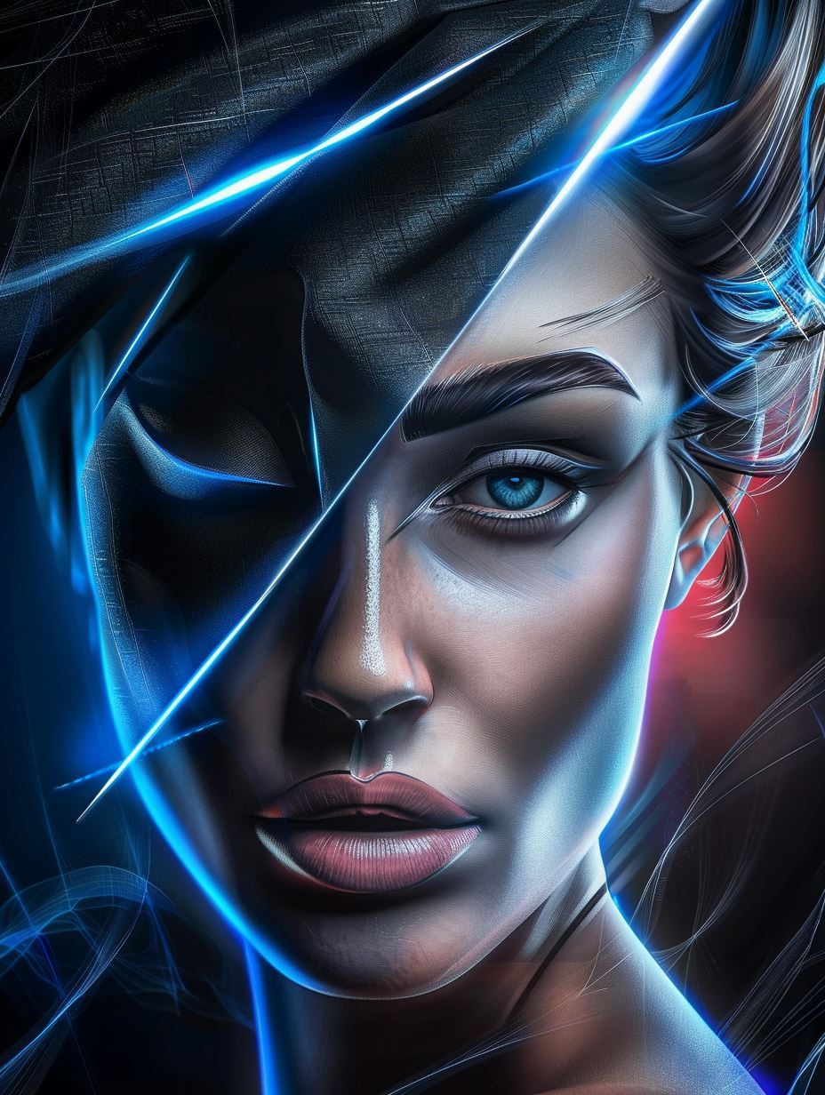 Neon Cybernetic Portrait Series - Image 4