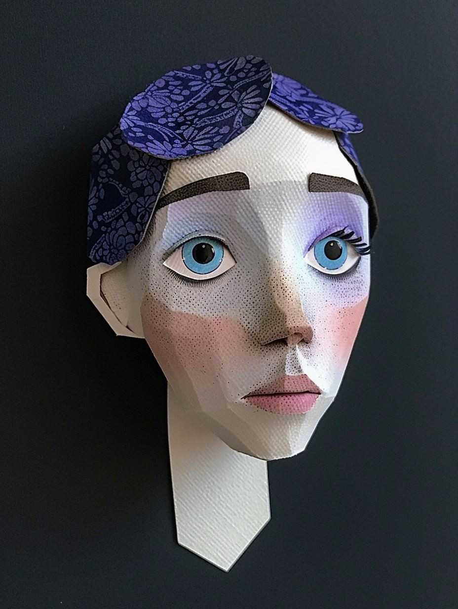 Fragmented Violet Surrealist Portrait - Image 2