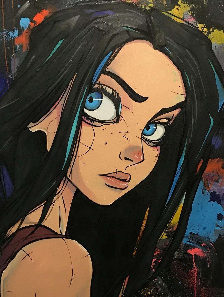 Melancholic Gaze in Ink - Image 4