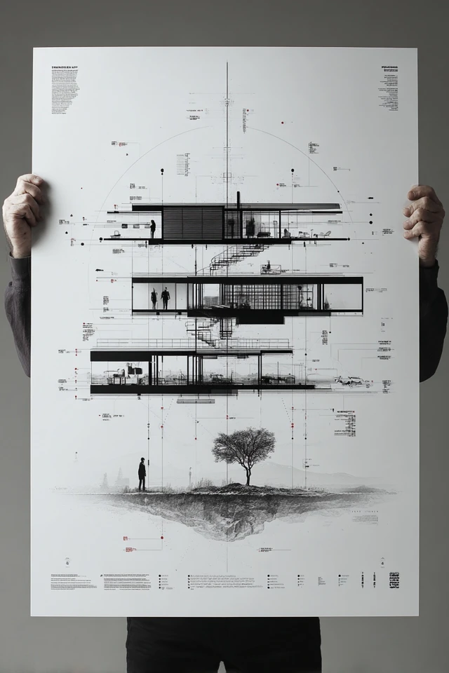 Blueprint of Existence: Surreal Technical Art - Image 6