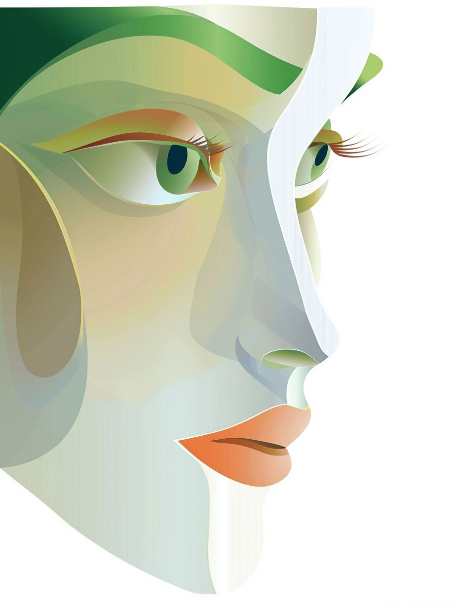 Abstract Fluid Portrait in Green - Image 1