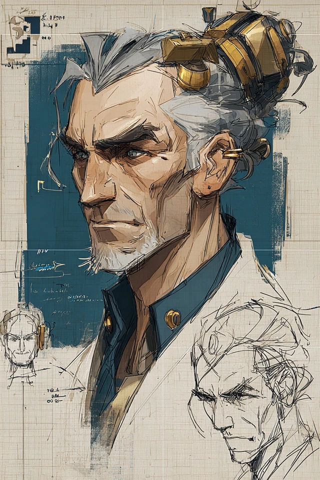 Cybernetic Scholar Sketches - Image 1