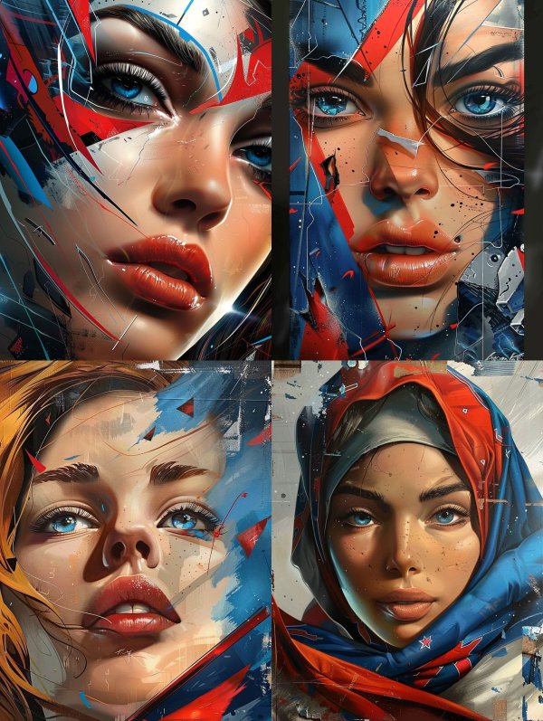 Abstract Fragments of Feminine Beauty