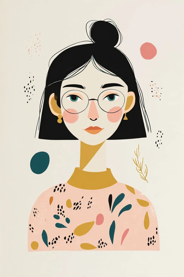 Modern Pastel Portrait - Image 1