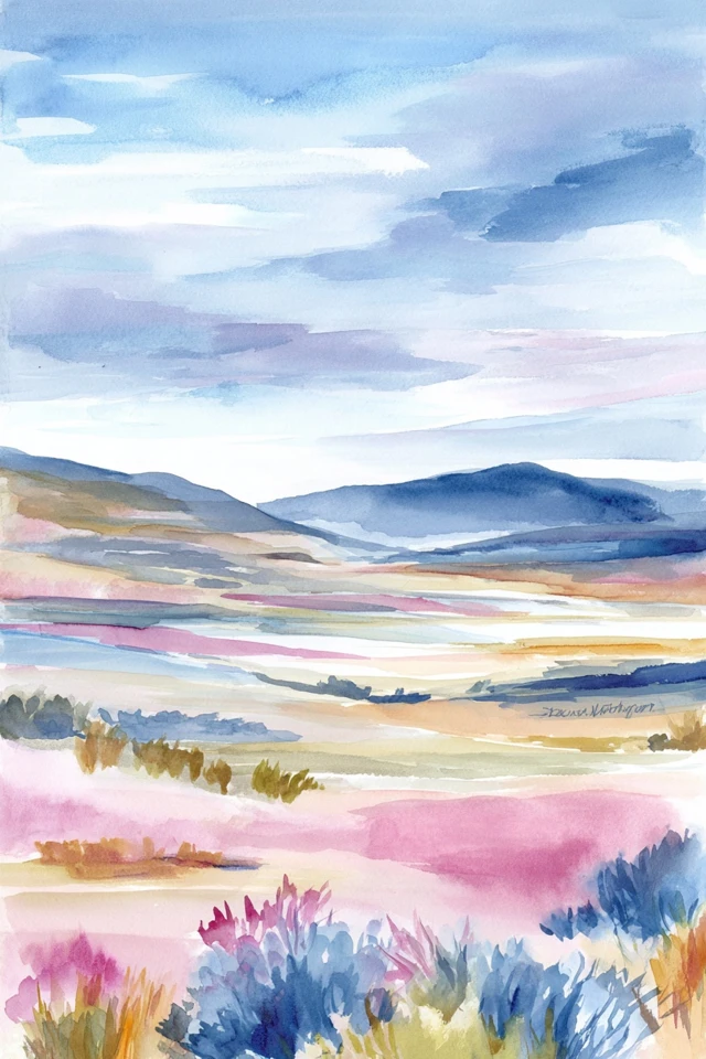 Watercolor Dreams: A Four-Piece Art Collection - Image 2