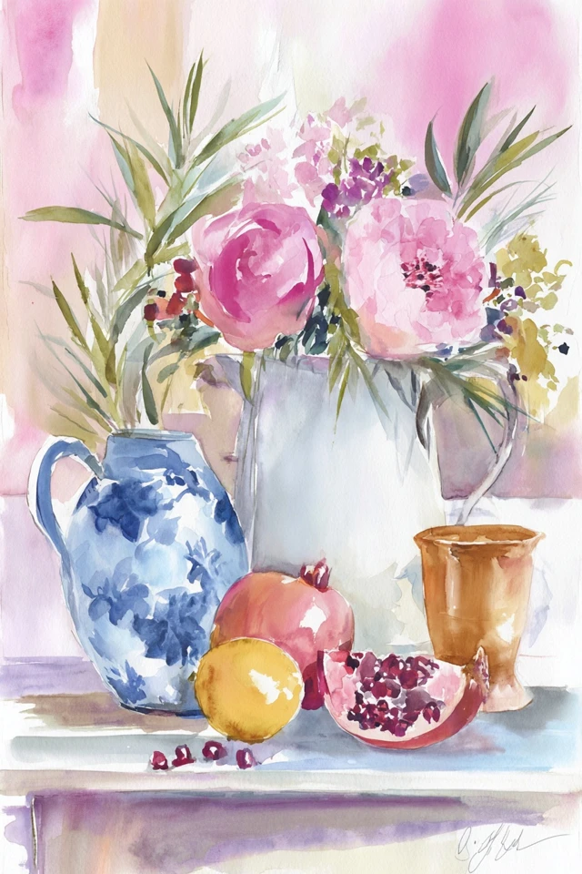 Watercolor Dreams: A Four-Piece Art Collection - Image 3