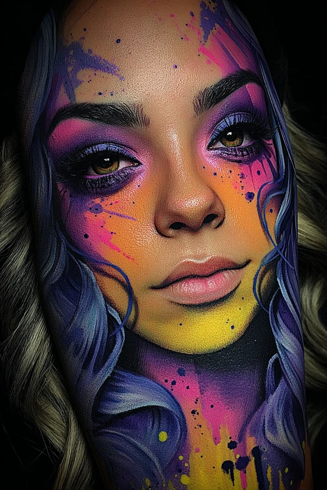 Vibrant Neon Artistry Across Different Mediums - Image 1