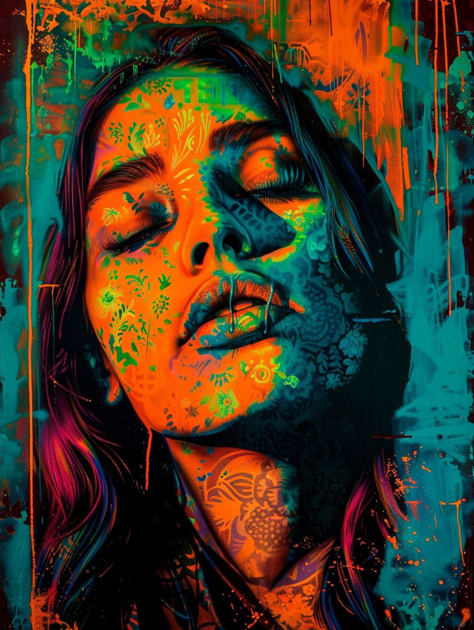 Neon Dreams: Psychedelic Portrait Series - Image 2