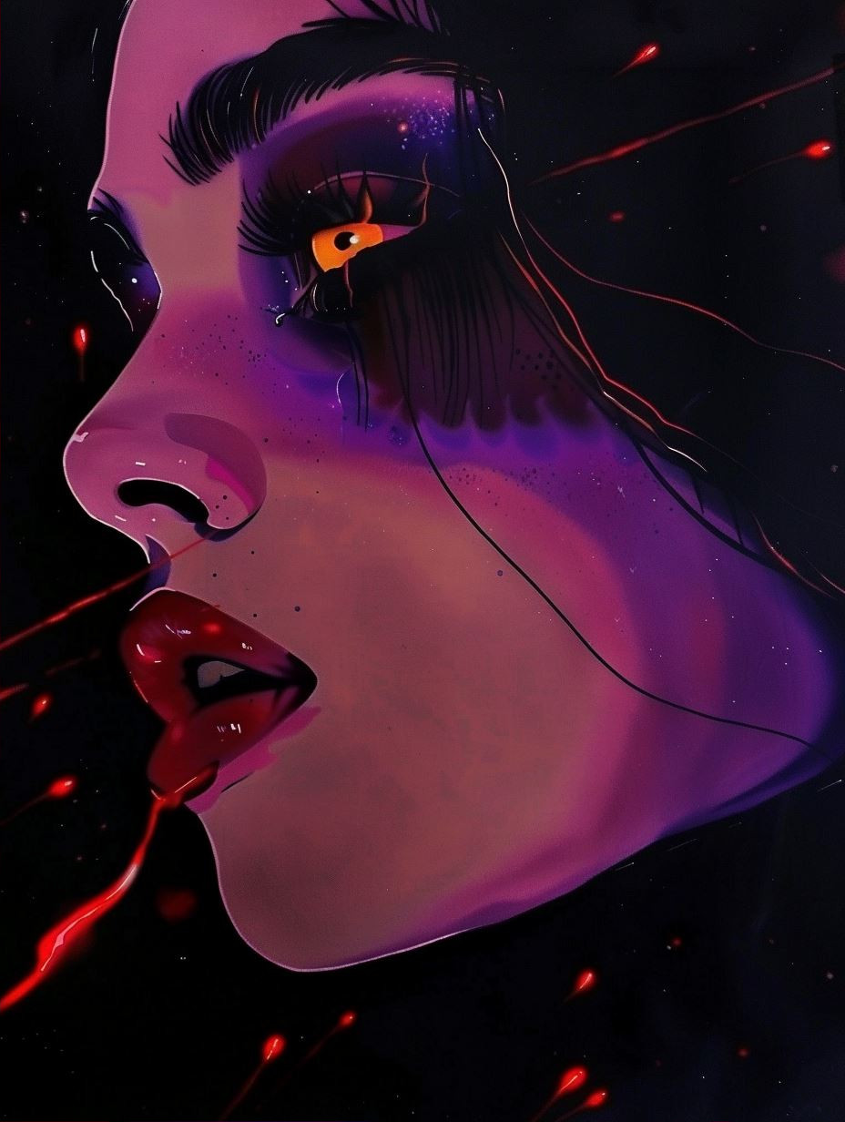 Neon Violet Cyberpunk Dream - Image 2